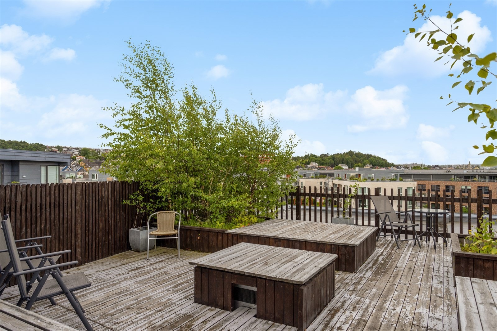 Fra borettslagets felles terrasse. Galleribilde