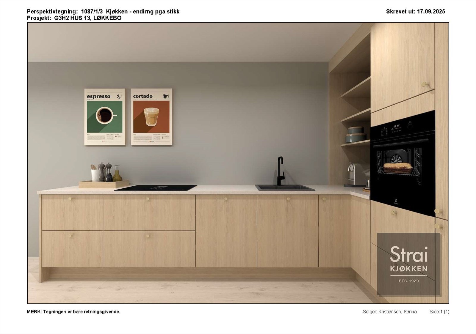 Kjøkken - illustrasjon, avvik vil forekomme. Galleribilde