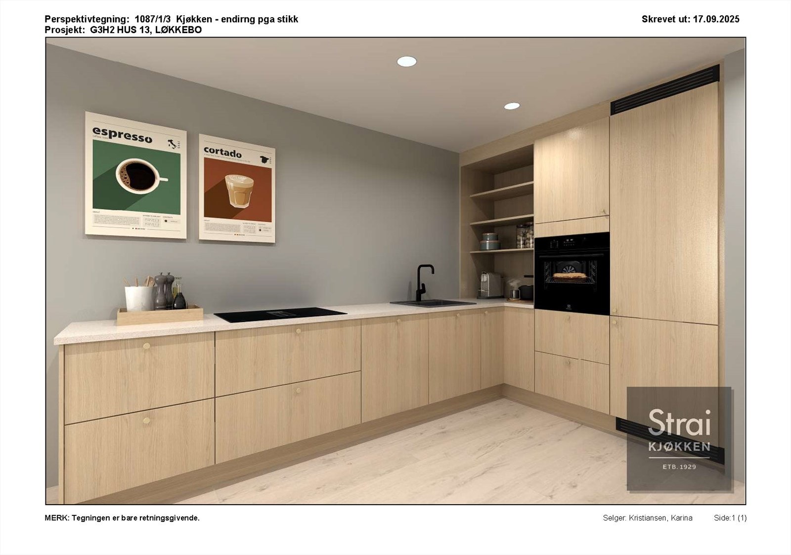 Kjøkken - illustrasjon, avvik vil forekomme. Galleribilde