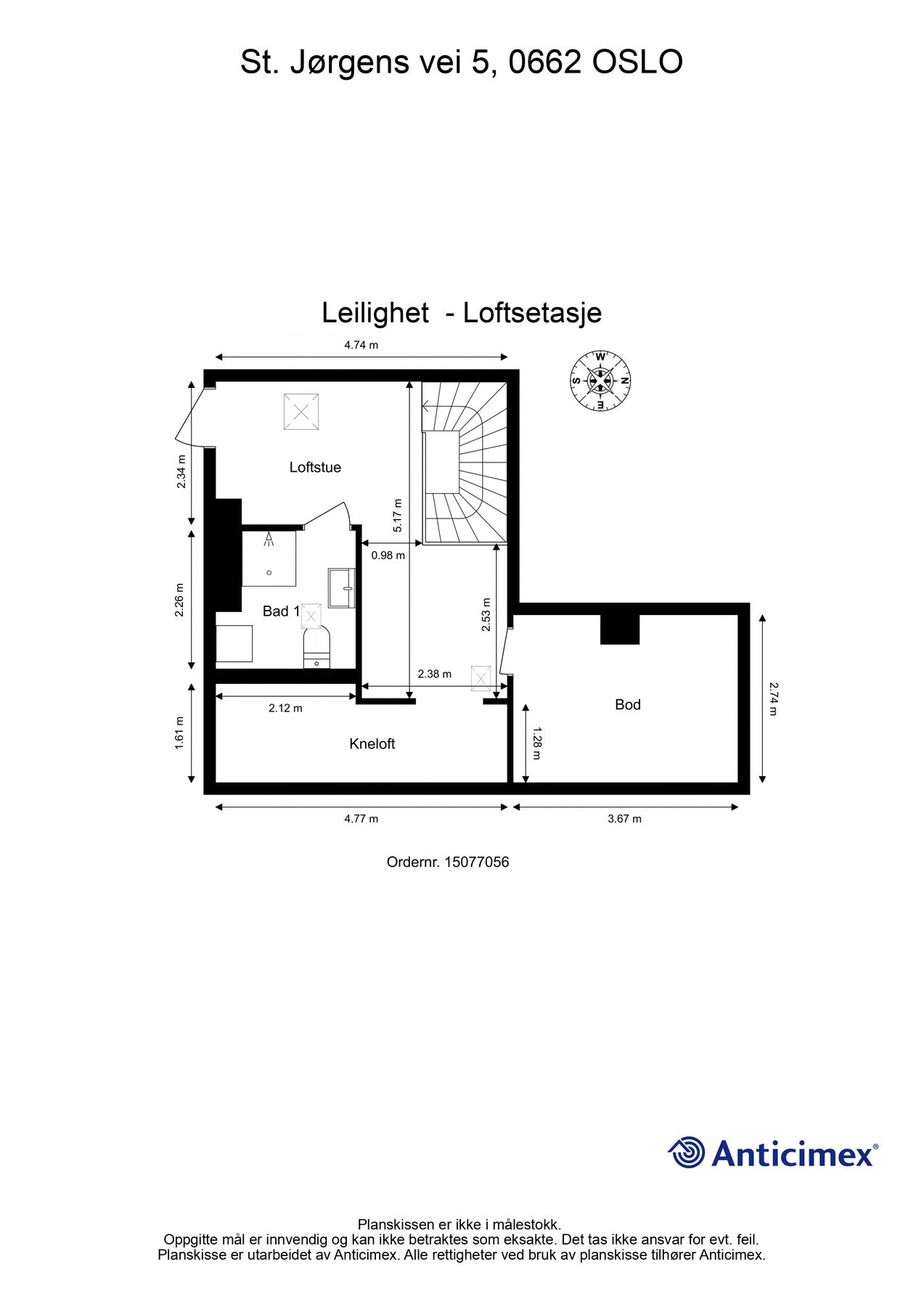 Loftsetasjen ble innredet i 2023 med gulvareal på 42 kvm. Galleribilde