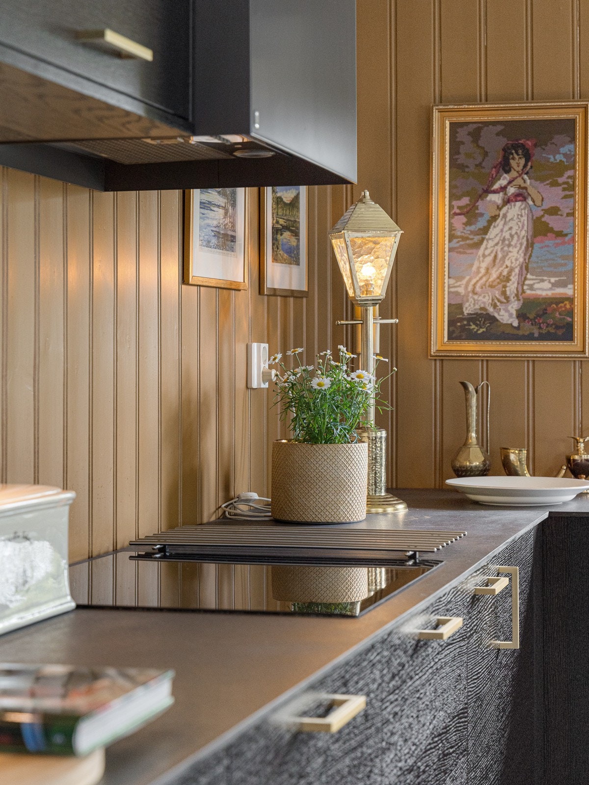 Ventilator i hette over induksjonsplatetoppen. Galleribilde