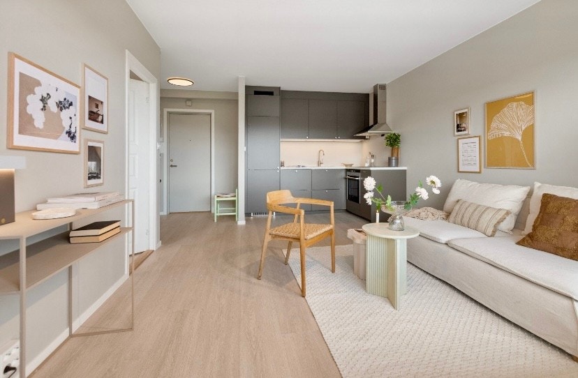 Dette er en nyoppusset 2-roms beliggende høyt i 10. etasje Galleribilde