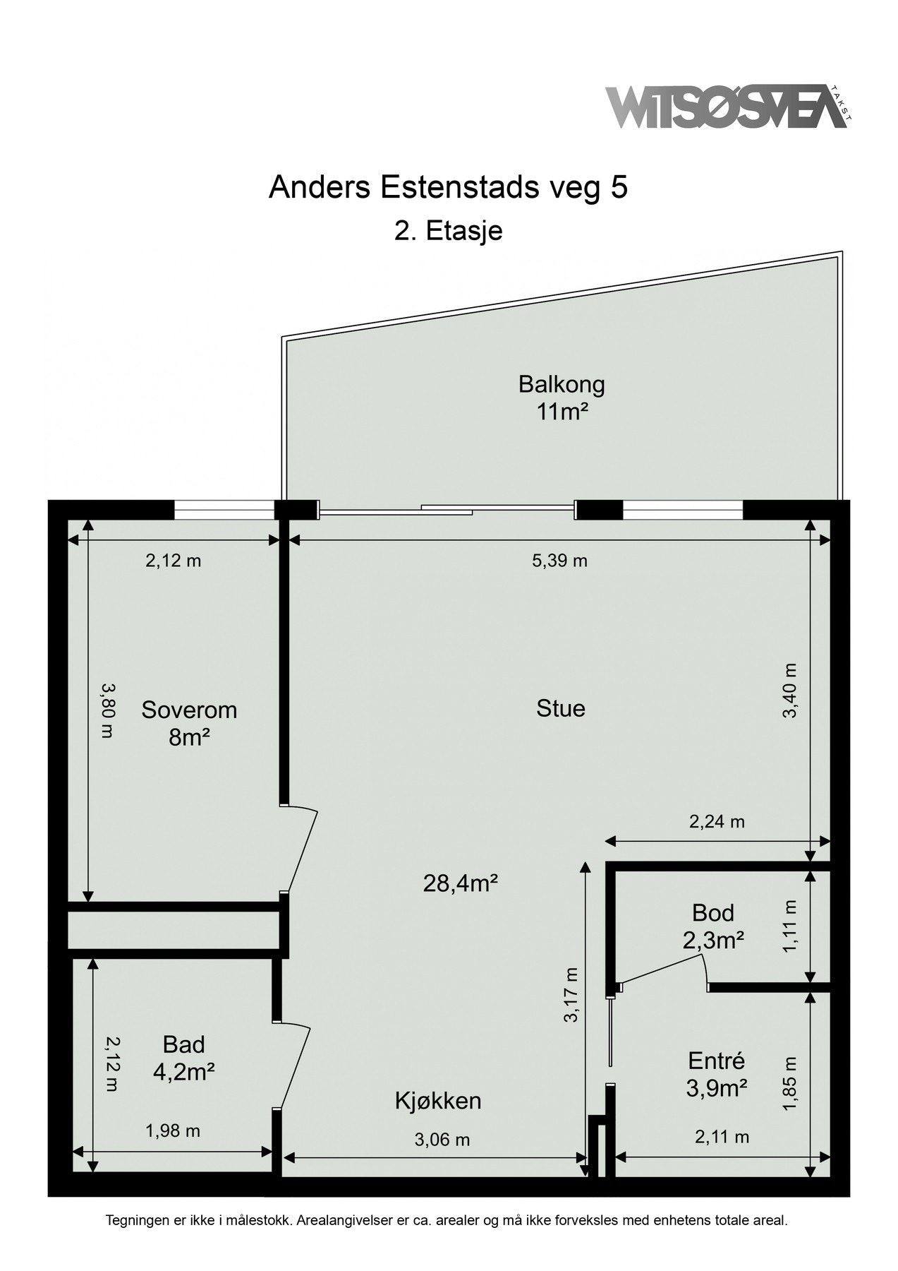 Planskisse fra takstmann Galleribilde
