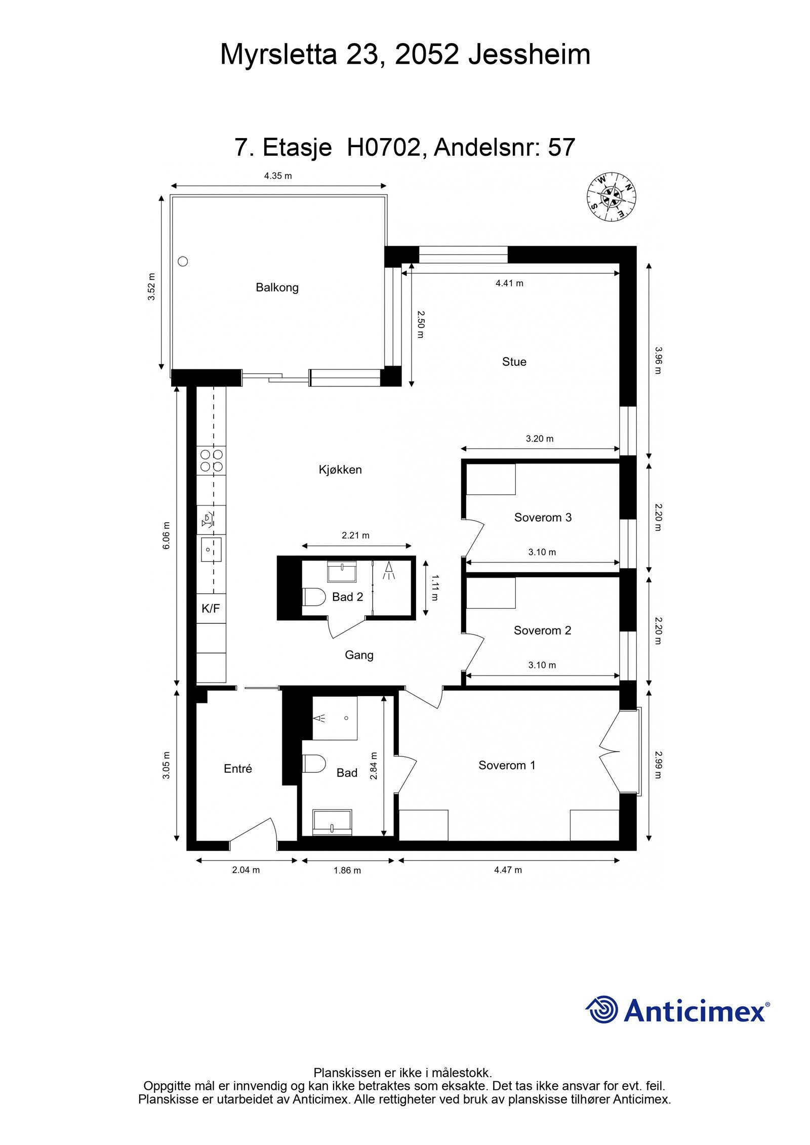 Her får du en leilighet med planløsning som skaper en lun atmosfære. Galleribilde