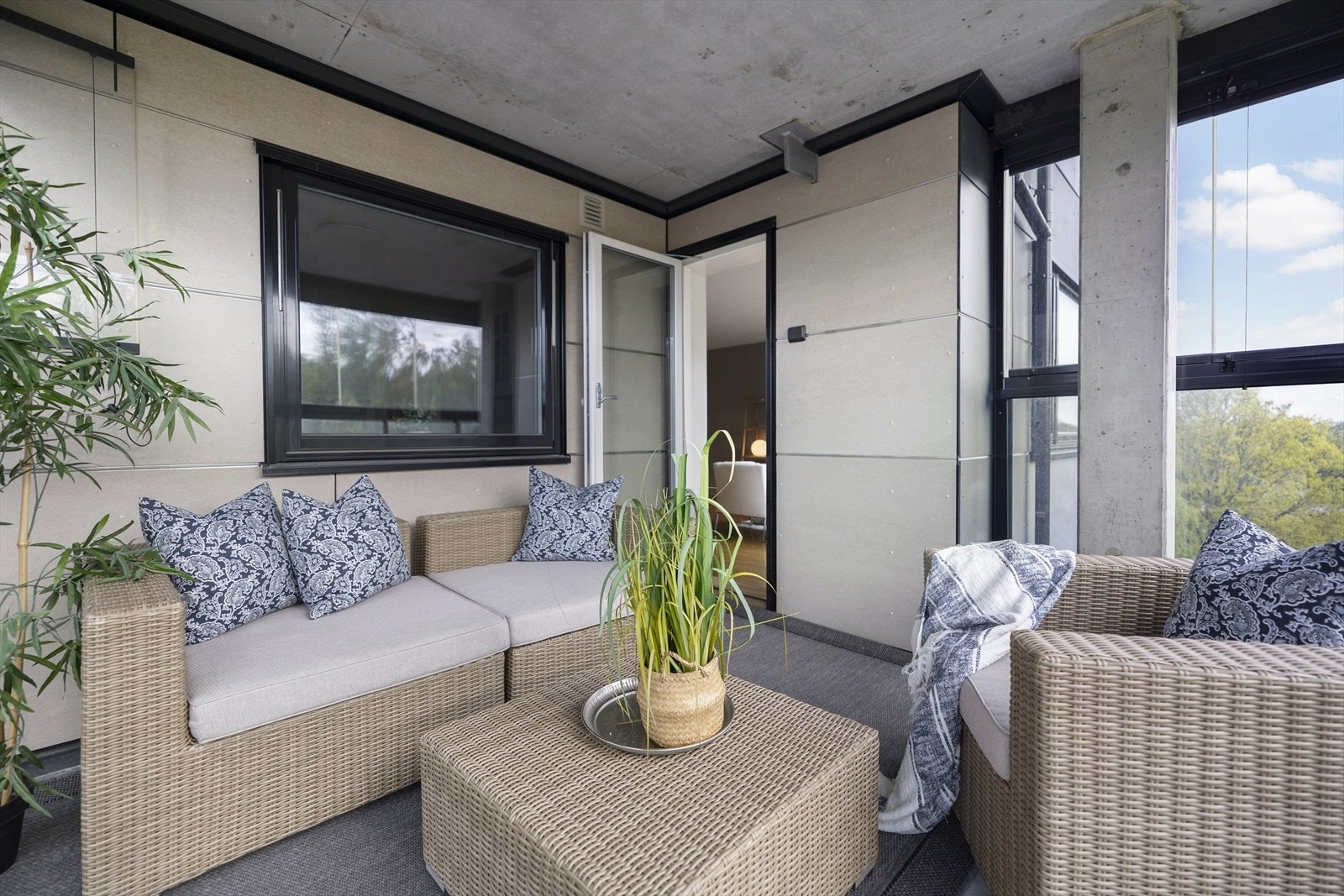 Balkongen blir som en forlengelse av stuen. Galleribilde