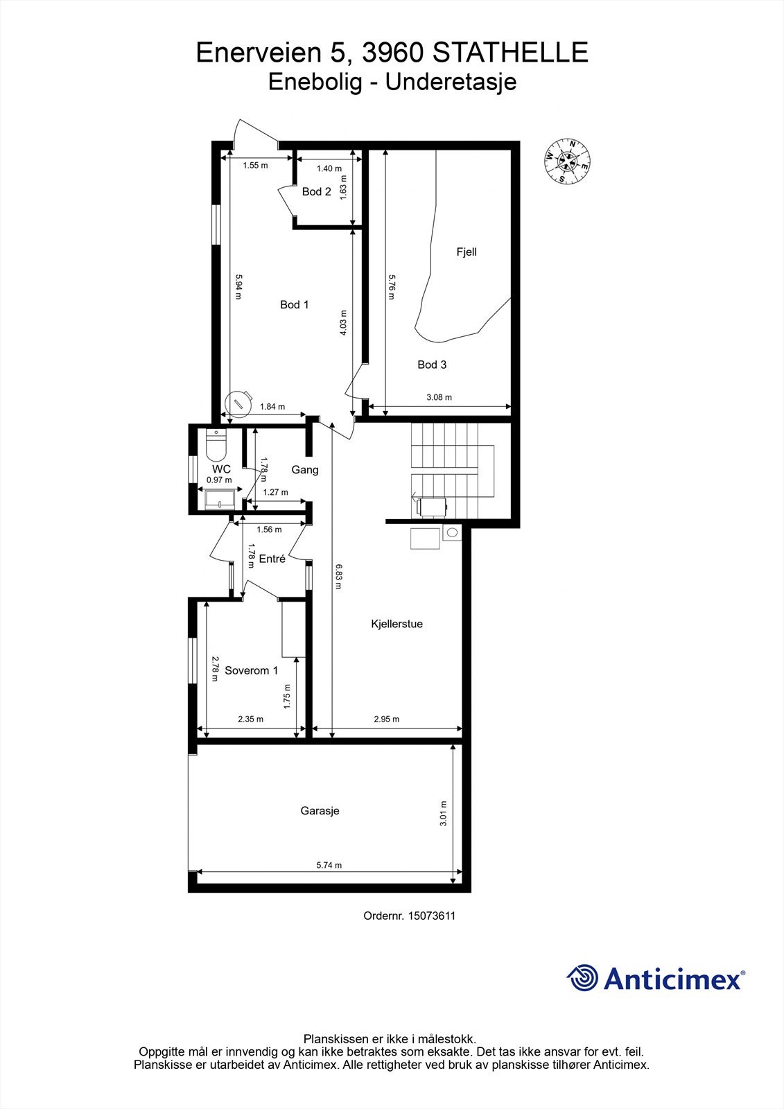 Plantegning -Underetasje Galleribilde