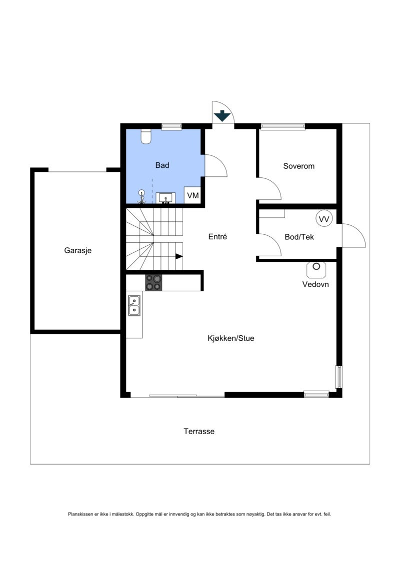 Plantegning 1. etasje Galleribilde