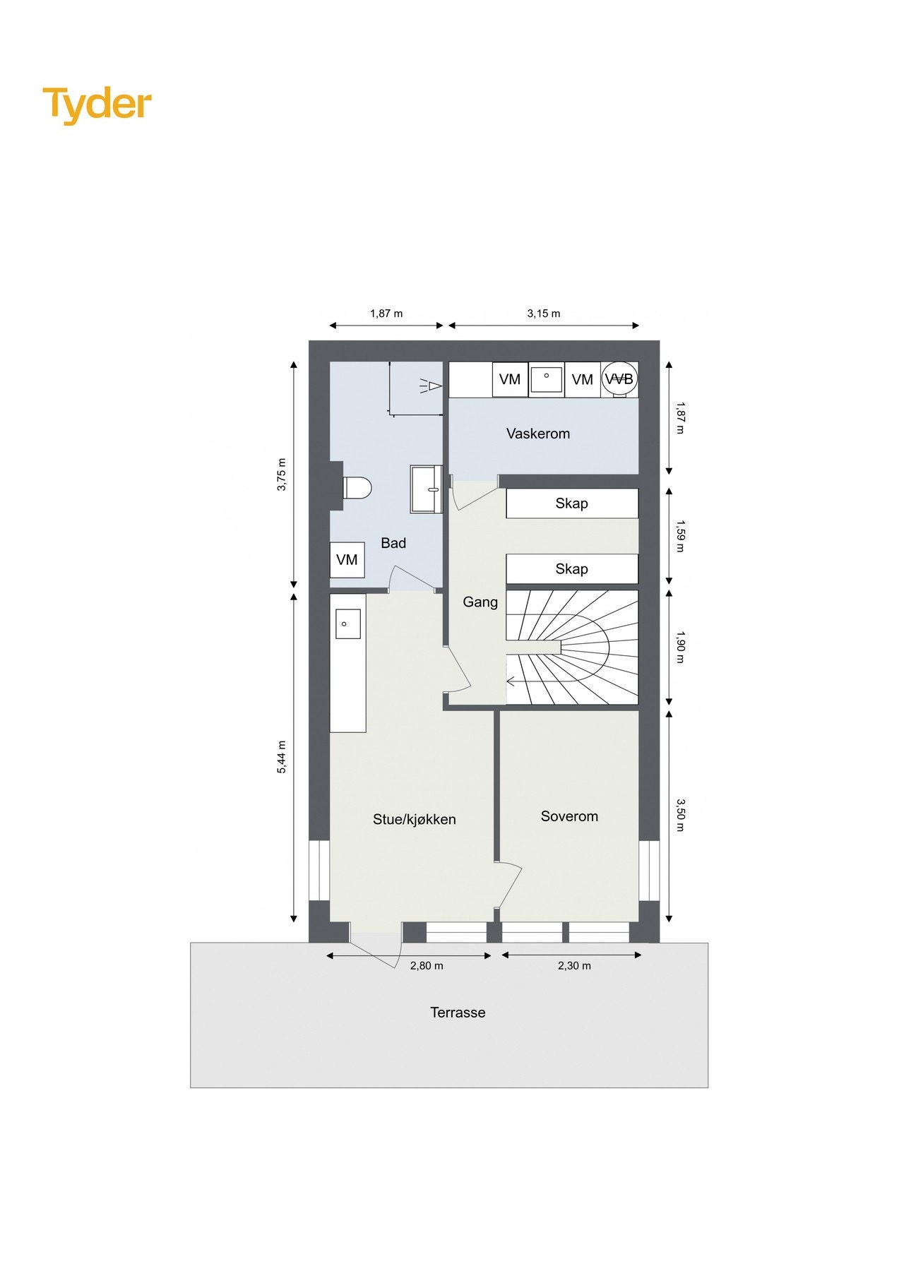 Plantegning underetasje. Galleribilde