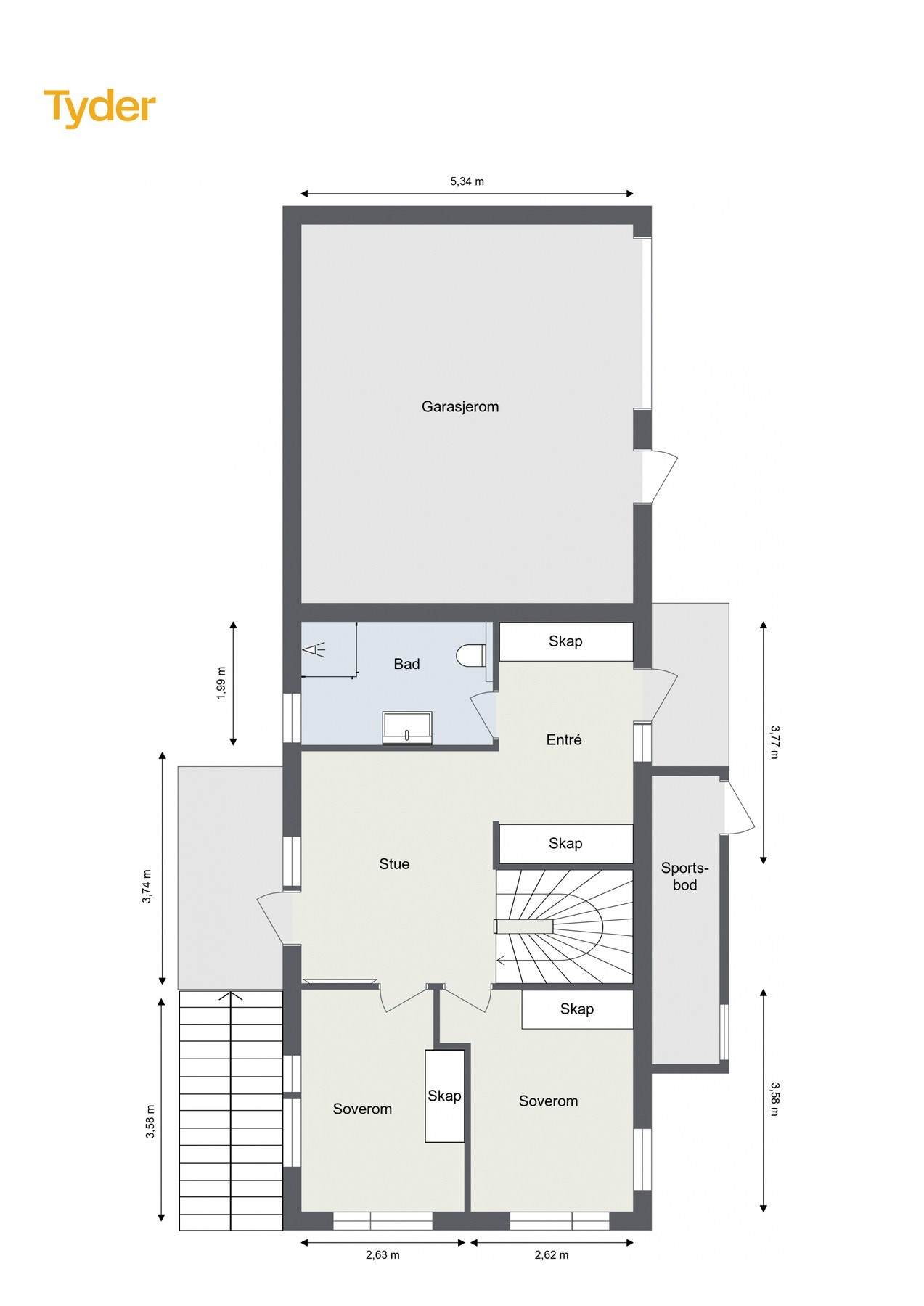 Plantegning 1. etasje. Galleribilde