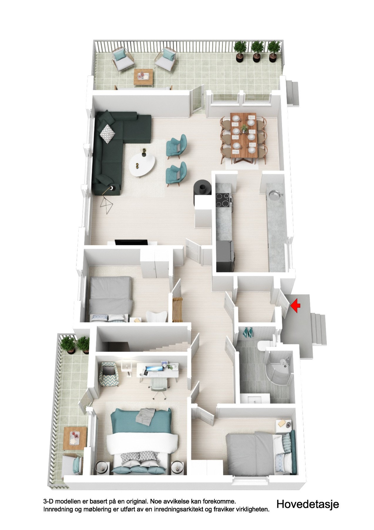 Plantegning 1.etg. Galleribilde