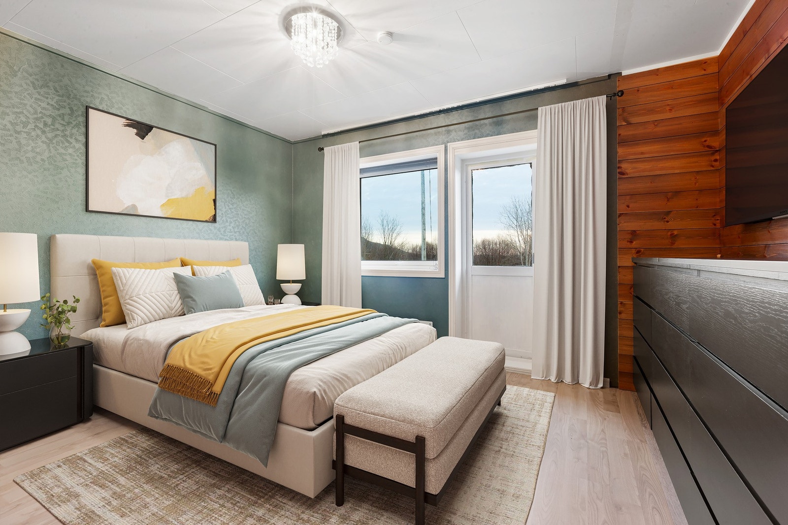 Hovedsoverommet med utgang til balkong. Galleribilde