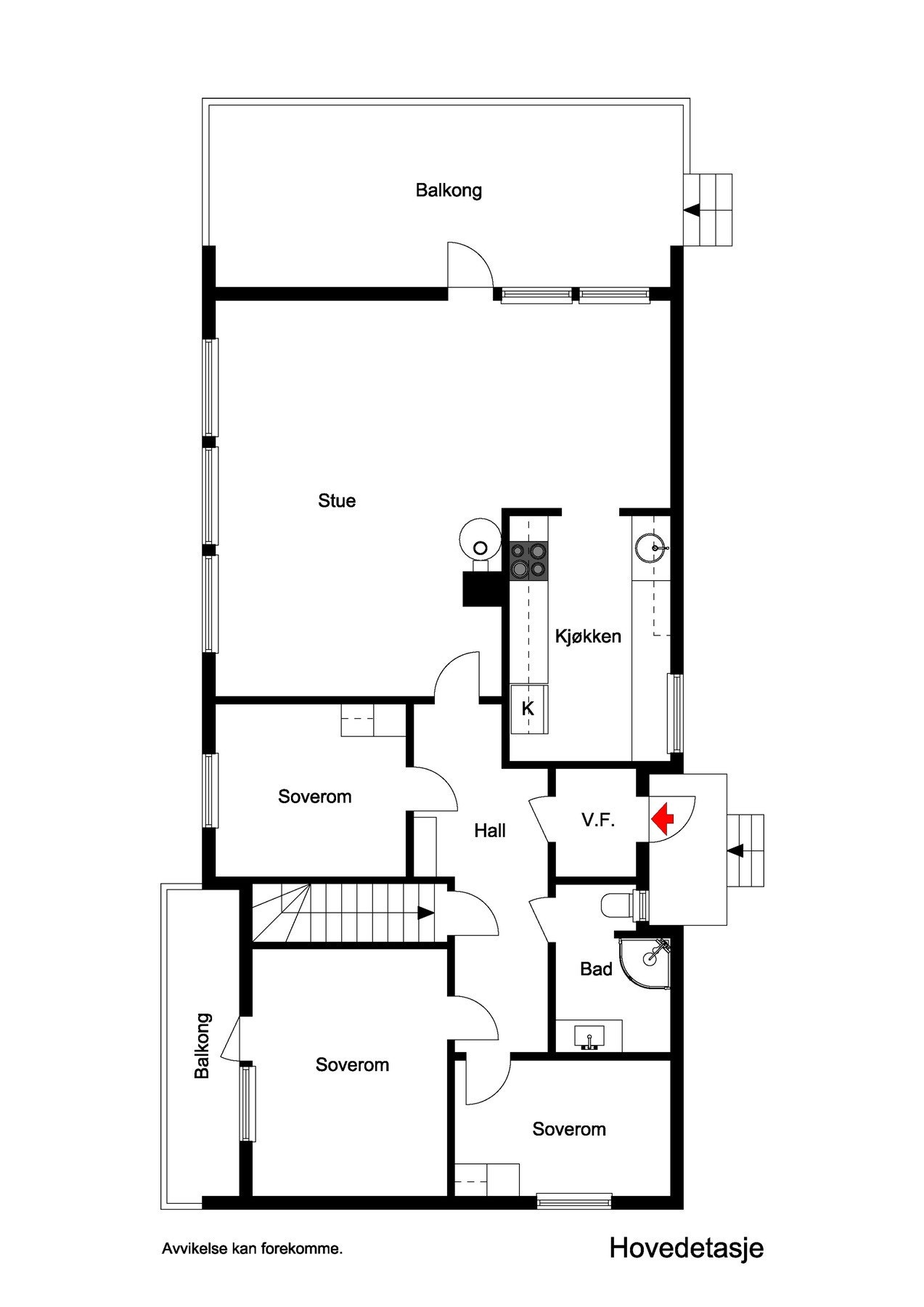 Plantegning 1.etg. Galleribilde