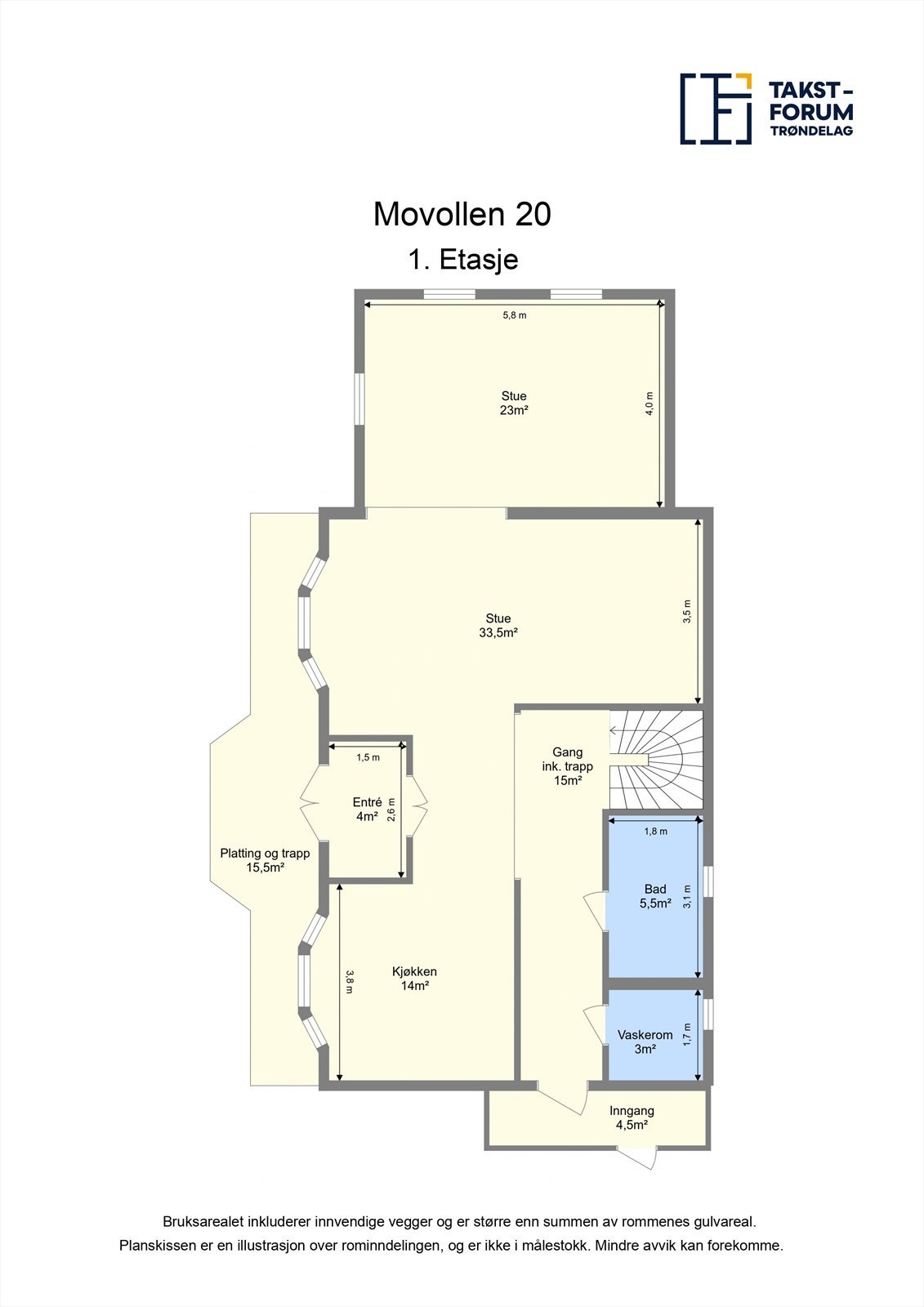 Planskisse 1. etasje. Galleribilde