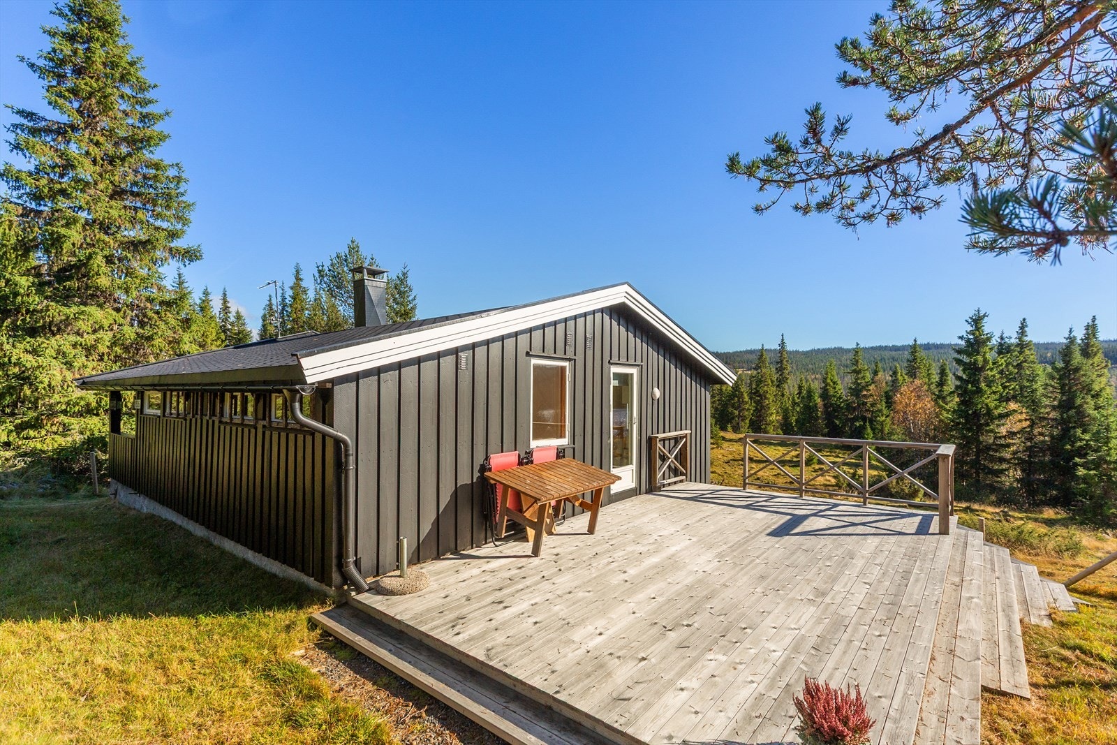 Fra hytta kan du enkelt legge ut på eventyr i fjellheimen, eller bare nyte stillheten og roen i det vakre landskapet. Galleribilde