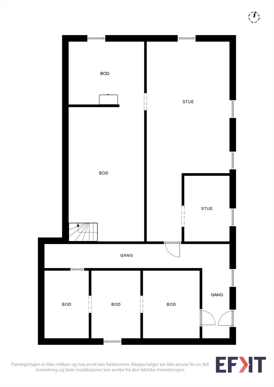 Plantegning kjeller. Galleribilde