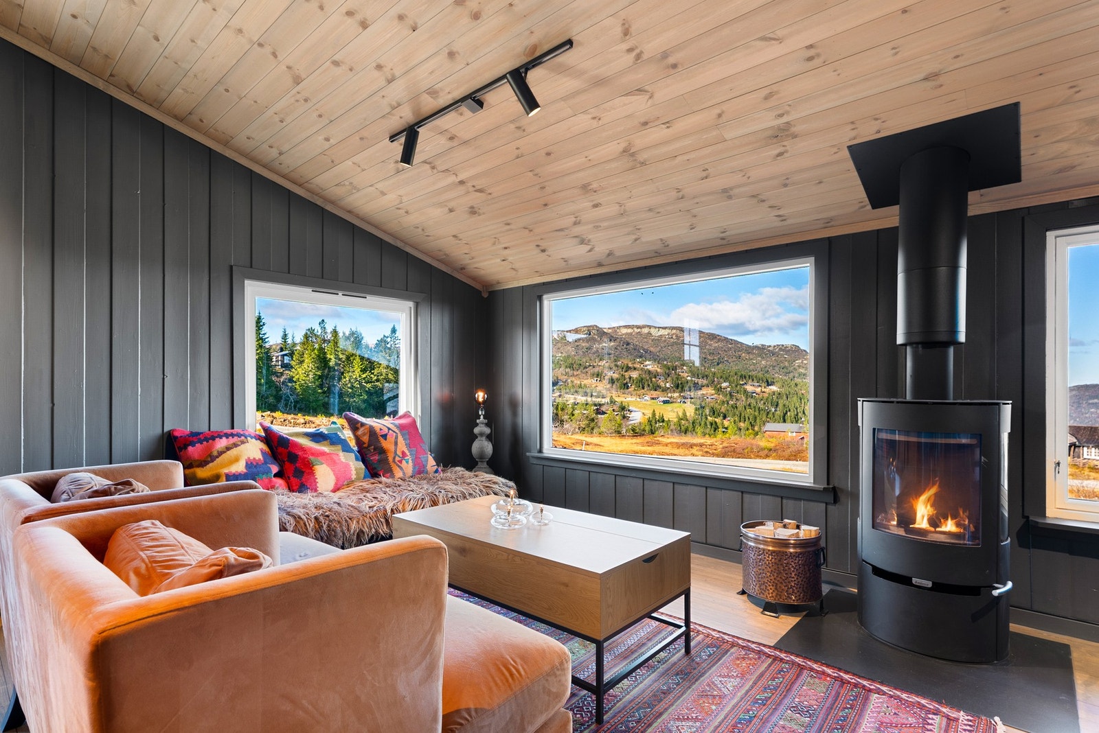 Ny, flott peis (2024) som varmer godt på kaldere dager Galleribilde