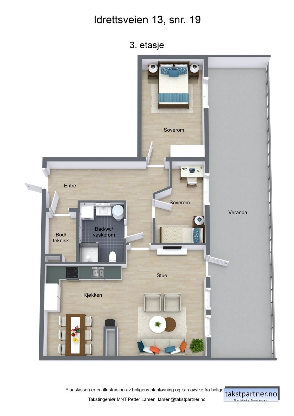 Plantegning 3. etasje. Galleribilde