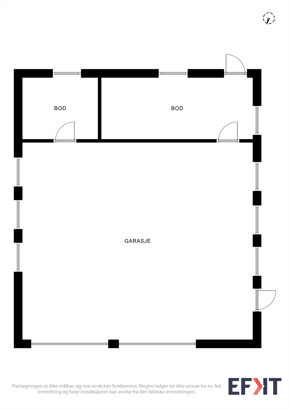 Plantegning garasje 1 etg. Galleribilde