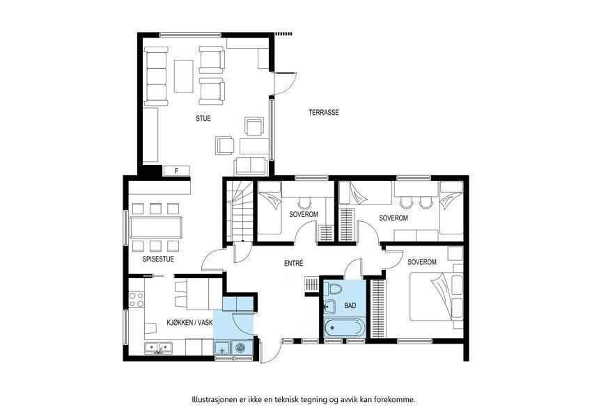 Plantegning 1. etasje. Galleribilde