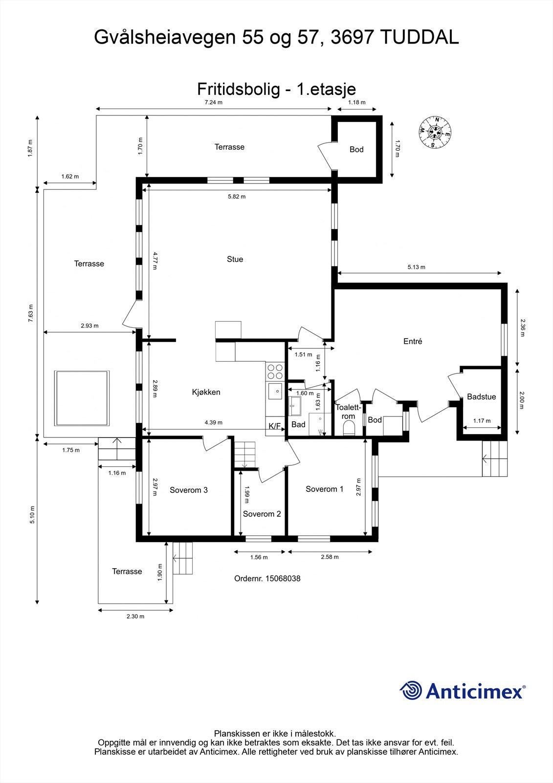 Plantegning hytte Galleribilde