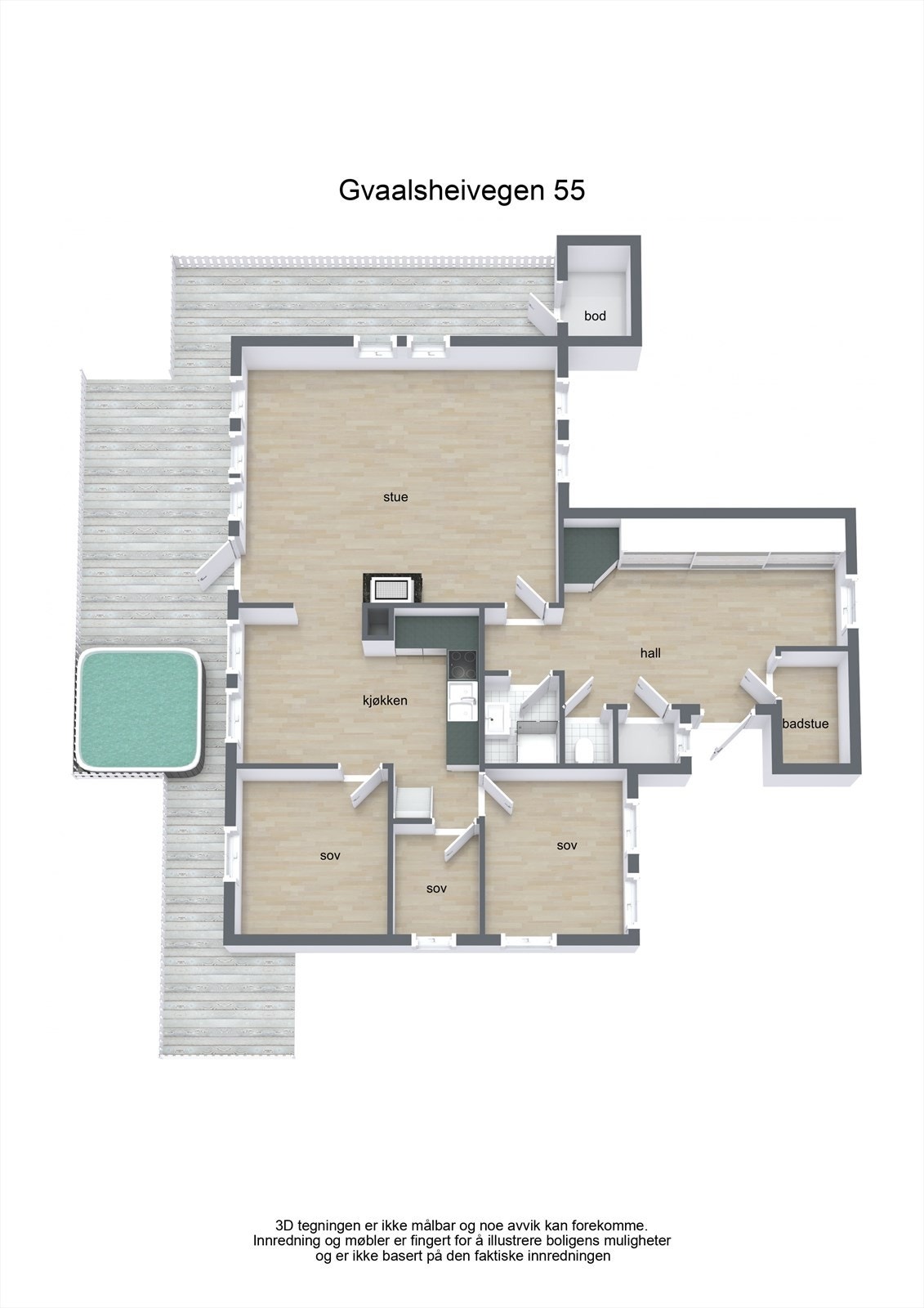 Plantegning hytte Galleribilde