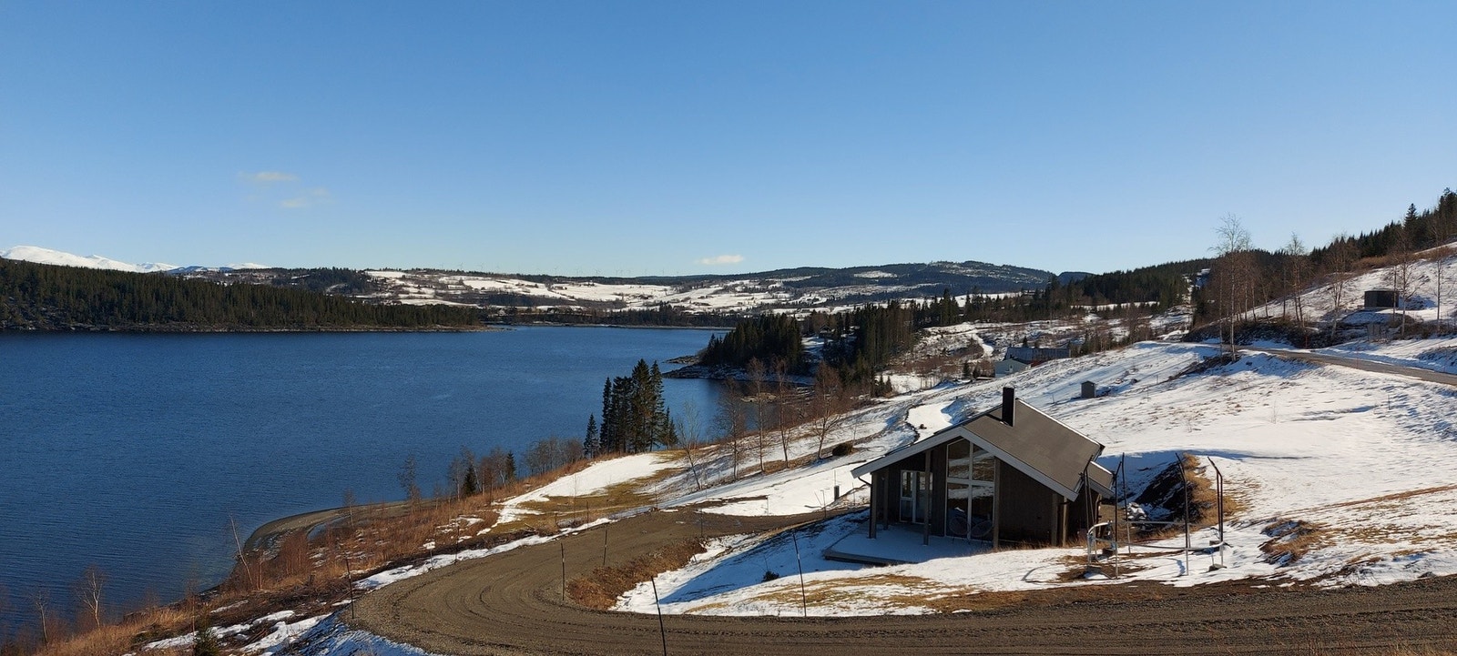 Dronefoto fra hyttefeltet Galleribilde