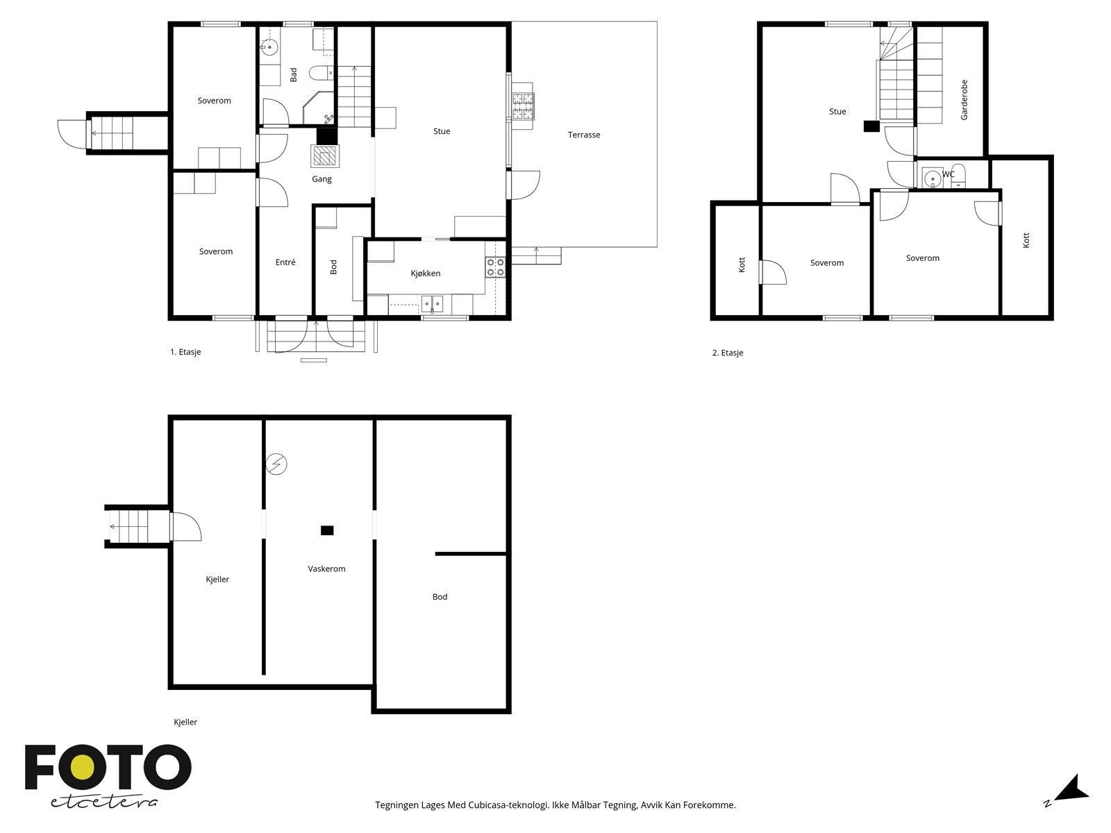 Plantegning alle etasjer. Galleribilde
