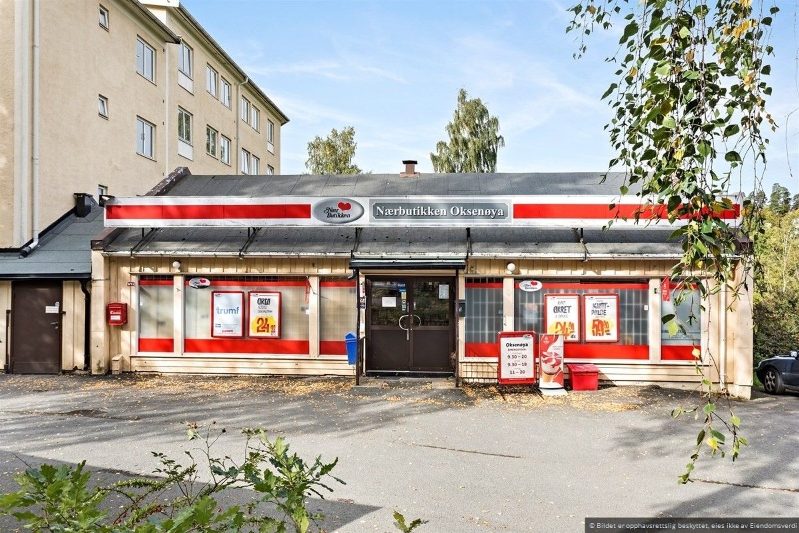 Oksenøya Nærbutikk i samme lokaler som borettslaget, åpen 7 dager i uken Galleribilde