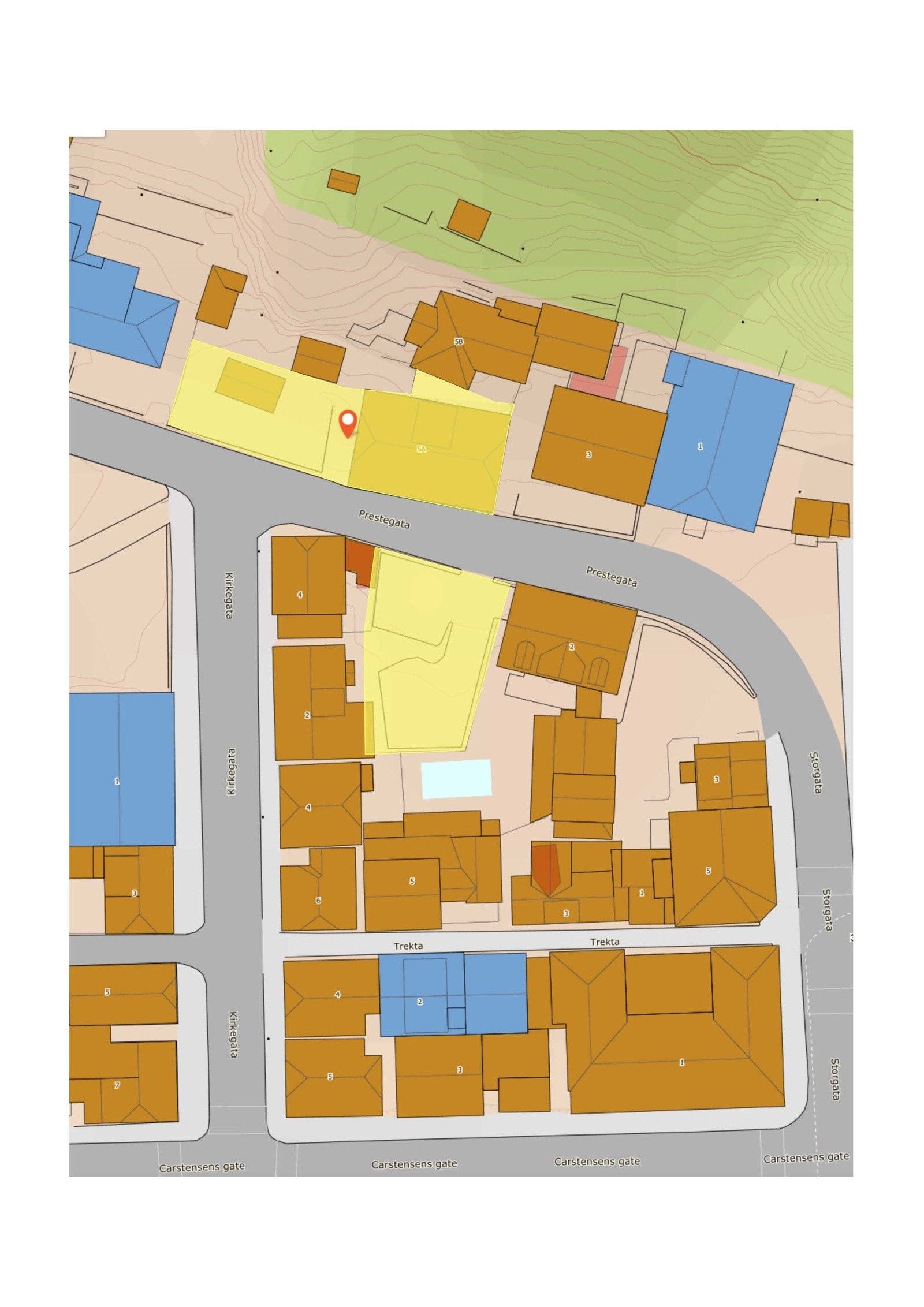 Prestegata Består av to eiendommer Galleribilde