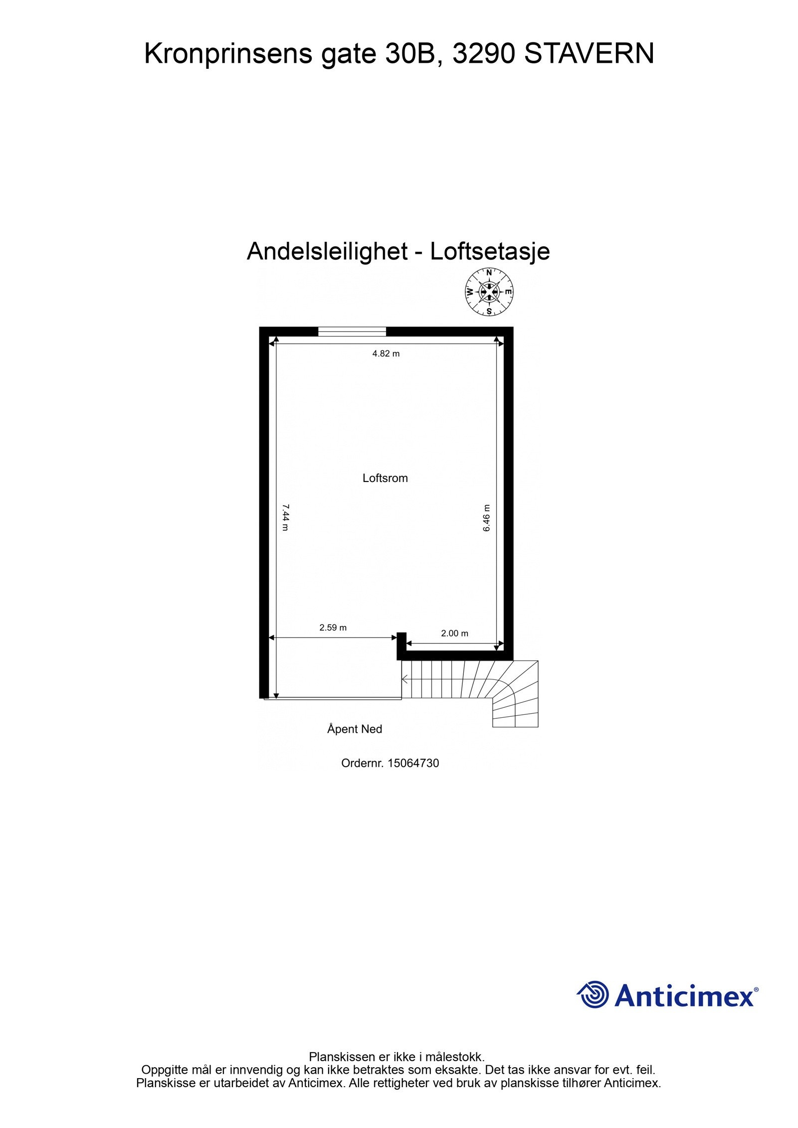 Plantegning loftsetasje Galleribilde