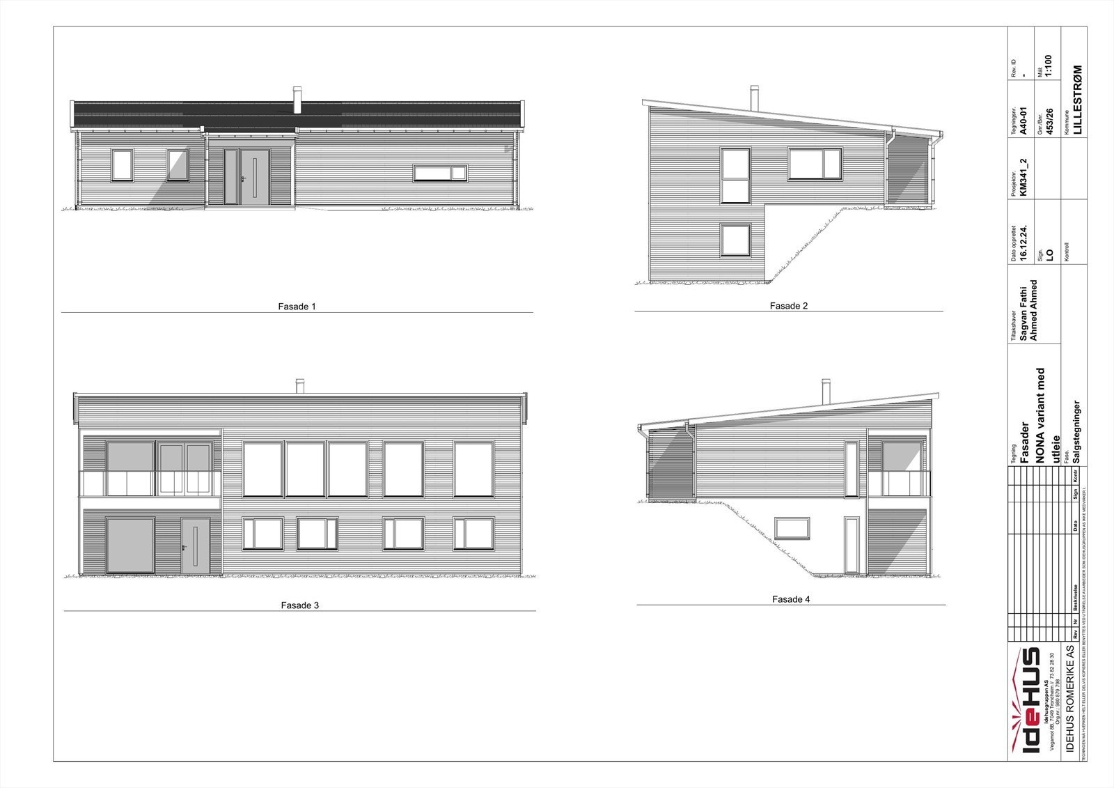 Forslag til bolig tegnet inn på tomta Galleribilde