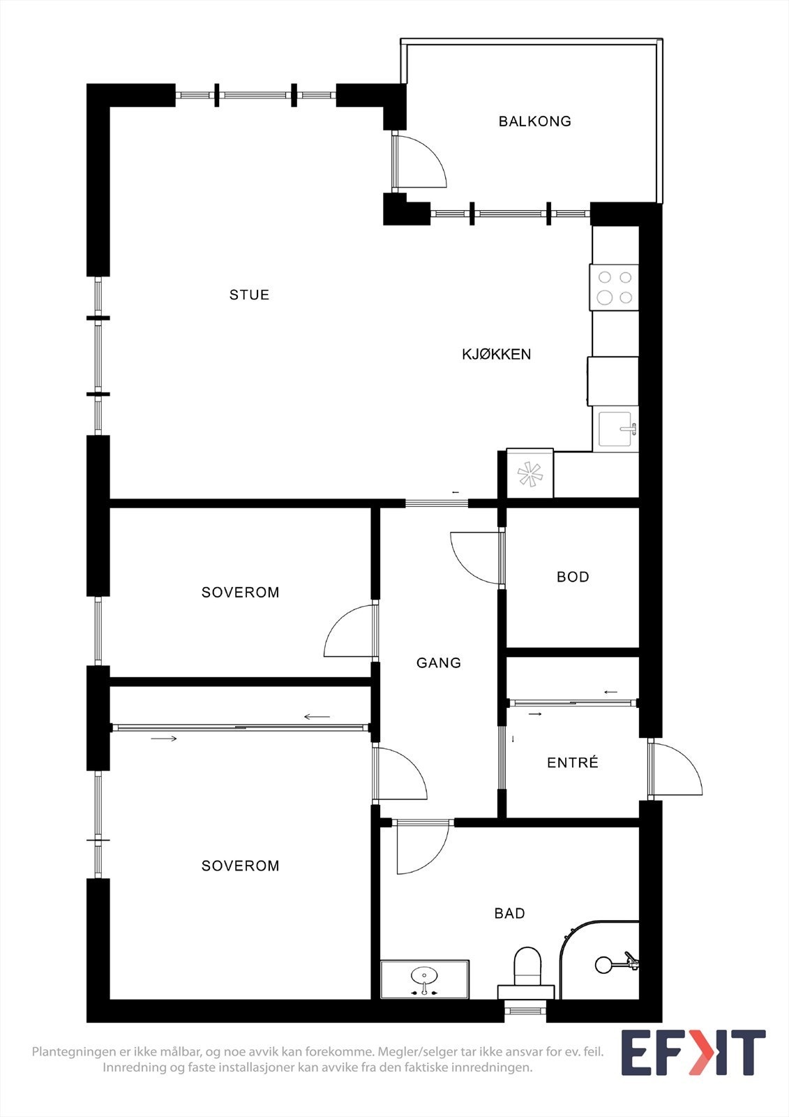 Plantegning leilighet Galleribilde