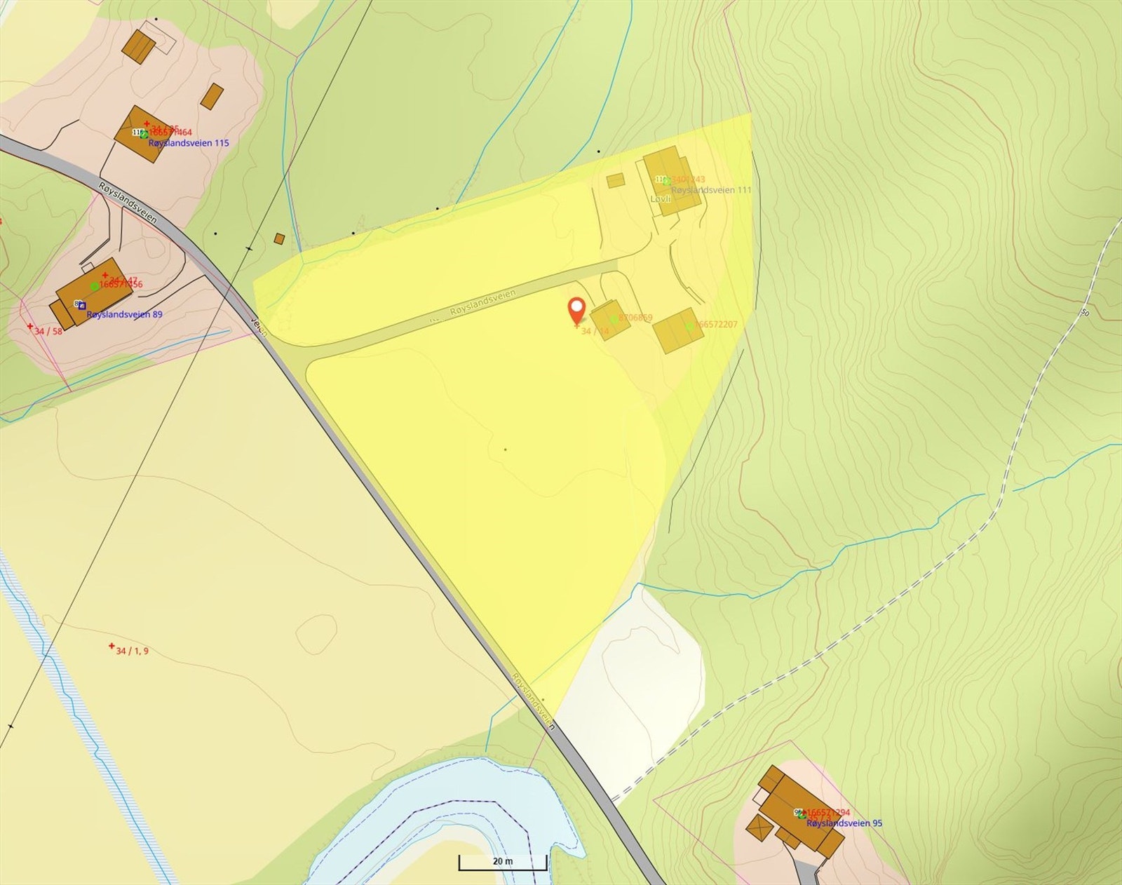 Tomtegrenser i gult Galleribilde