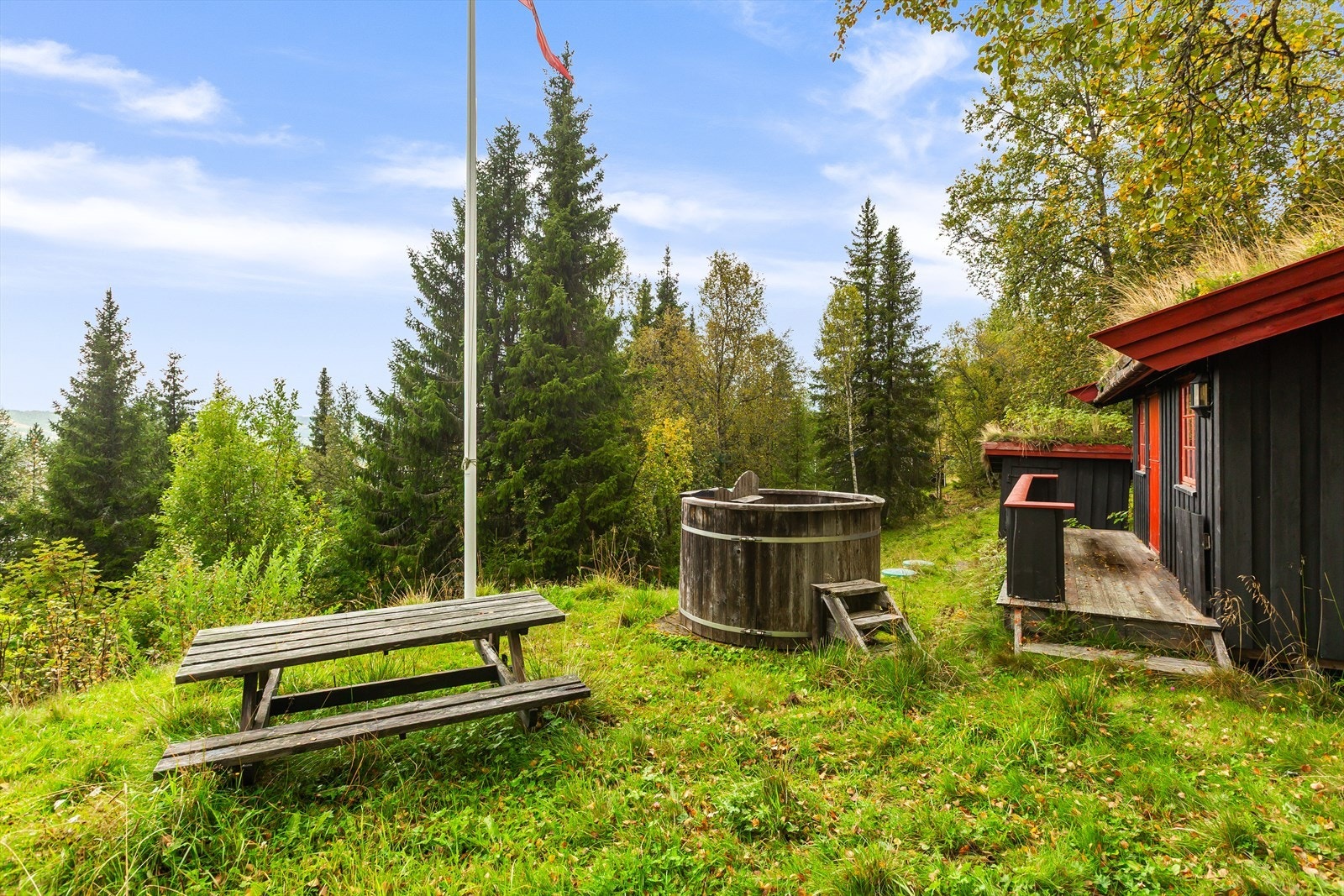 Annekset og uthuset gir deg ekstra fleksibilitet, enten til gjester, ungdommer som vil ha sitt eget, eller som praktisk lagringsplass. Galleribilde