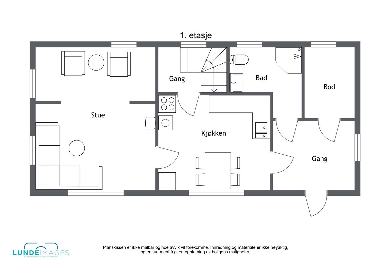 Planskisse 1. etasje - ikke målbar (nr. 85) Galleribilde