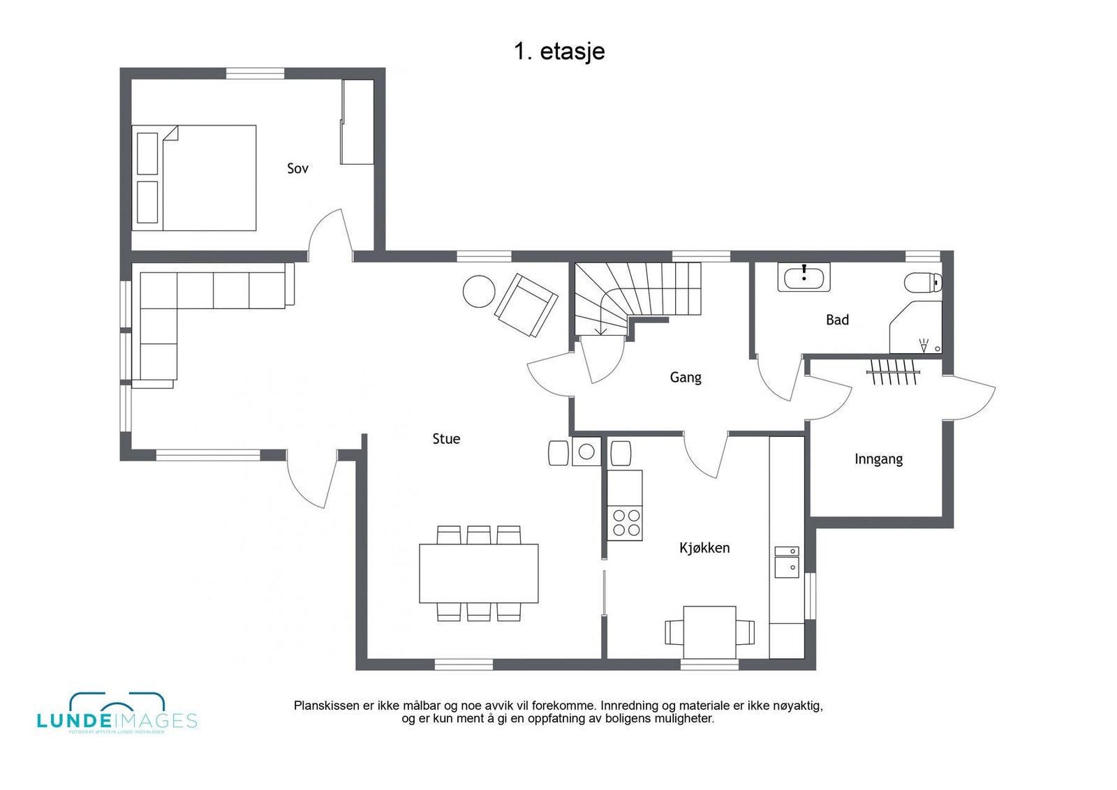 Planskisse 1. etasje - ikke målbar (nr. 83) Galleribilde