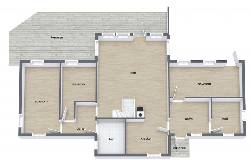 Plantegning 1. etasje Galleribilde