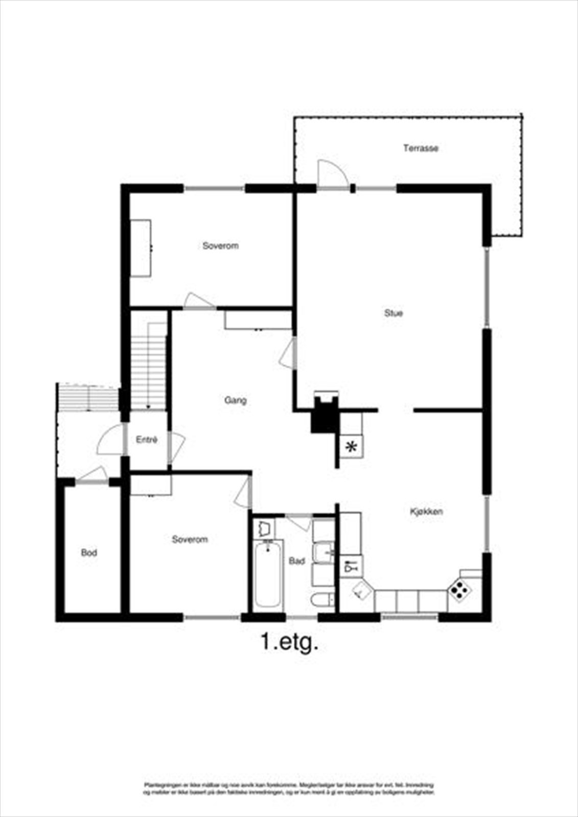 1. etasje - Plantegning Galleribilde