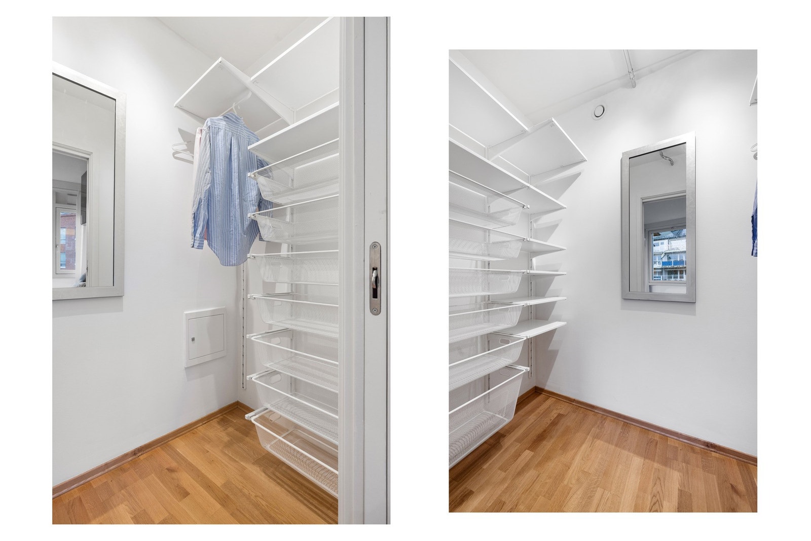 Omkledningsrommet gir gode oppbevaringsmuligheter. Galleribilde