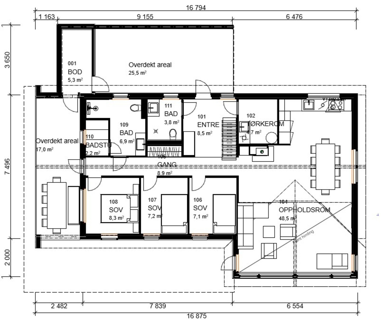 Plantegning 2D - 1.etg Galleribilde