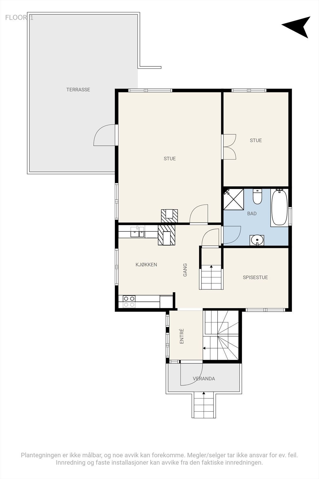 Plantegning 1. etg. Galleribilde