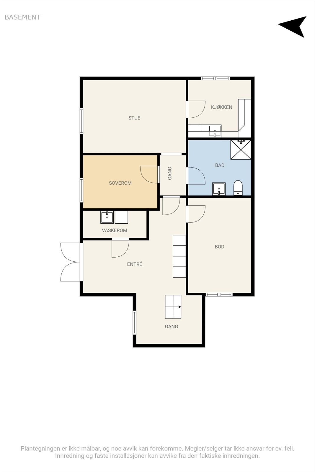 Plantegning U. etg. Galleribilde