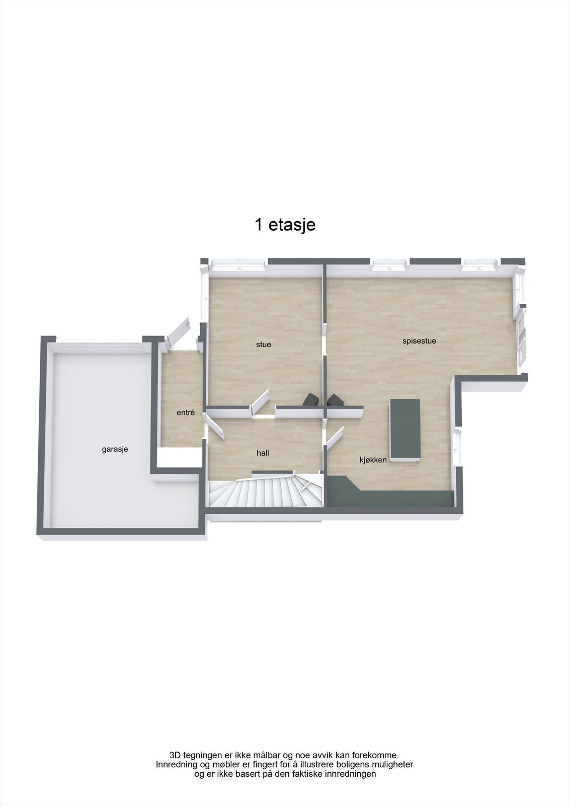 Plantegning 1. etasje Galleribilde