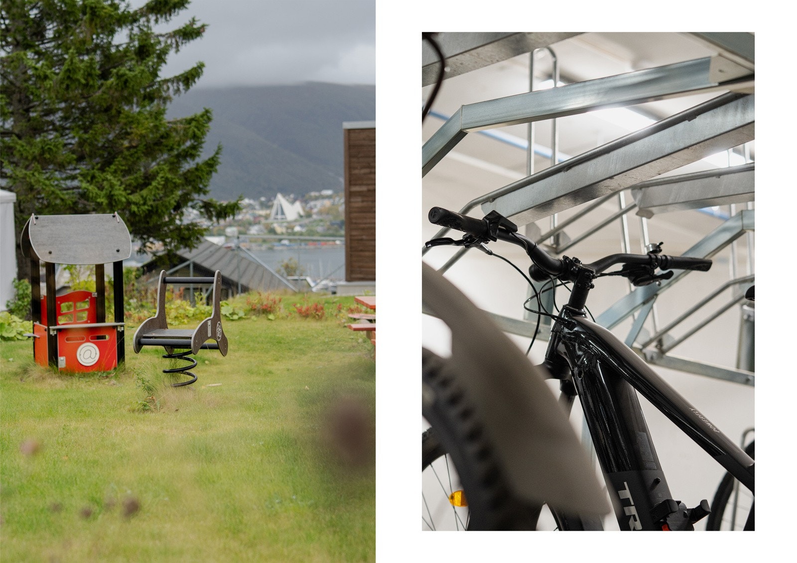 Felles uteområde og lekeplass rett utenfor døren. Innendørs sykkelparkering i garasjeanlegg Galleribilde