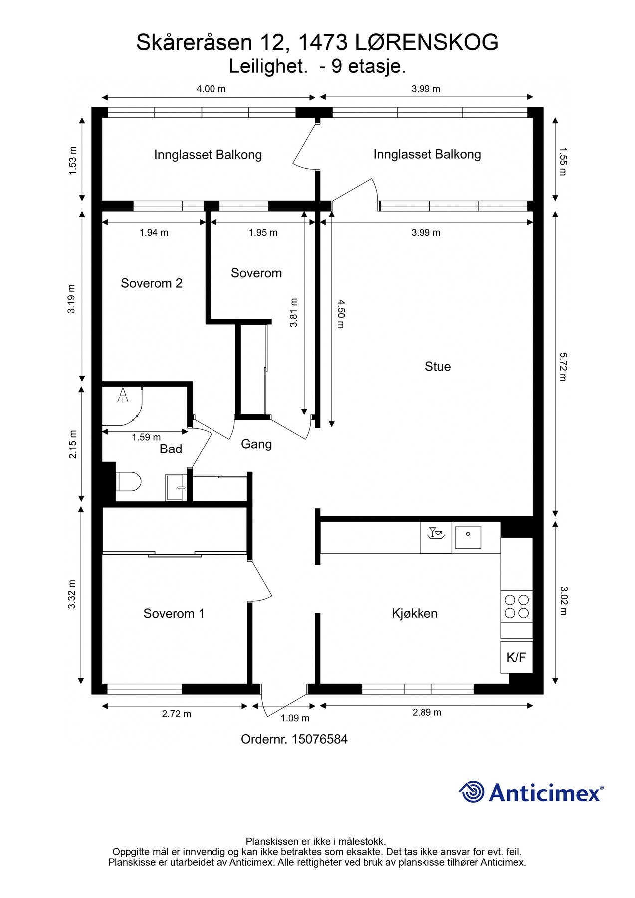 Vi starter med planskissen slik at du får orientert deg litt. For ekstra lagringsplass medfølger det en bod på leilighetsplan, samt i kjeller. Disse er på 3 og 2 kvm. Galleribilde