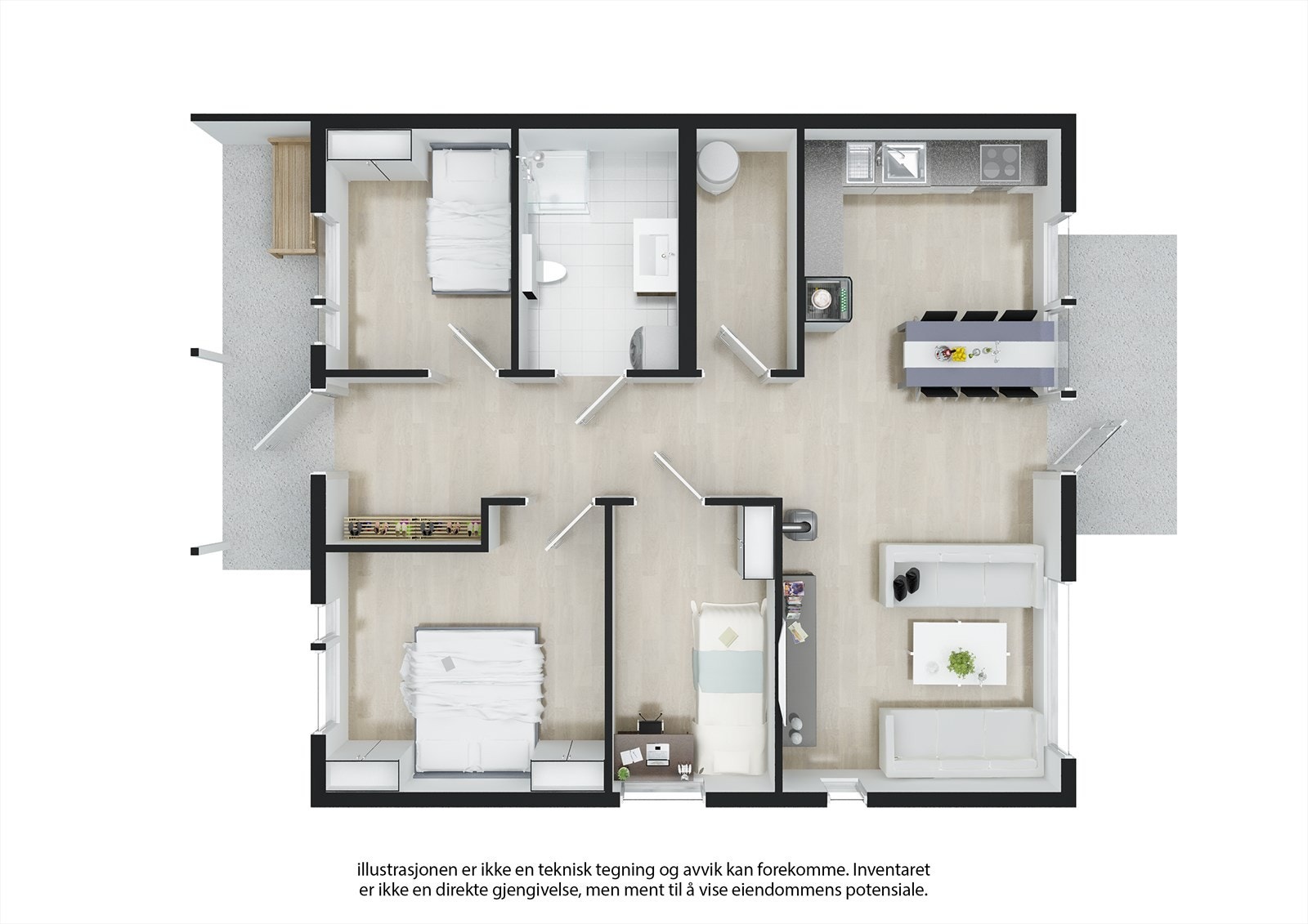 Boligen har en gjennomført og praktisk planløsning. Galleribilde