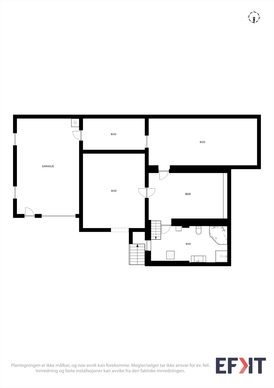 Plantegning - Kjeller/garasje Galleribilde