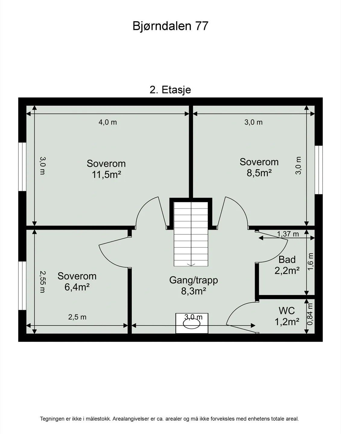 Planskisse 2 etg. Galleribilde