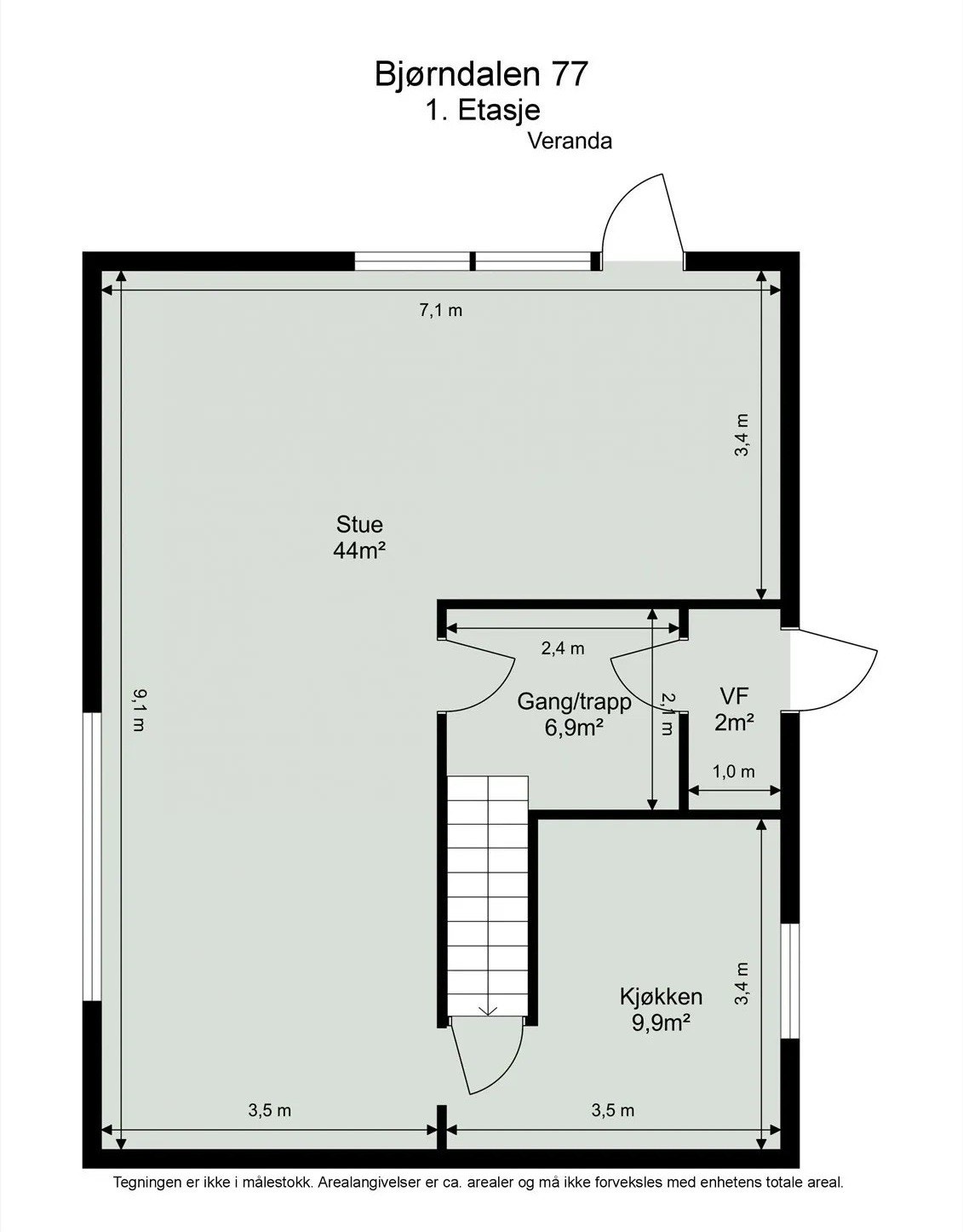 Planskisse 1 etg Galleribilde