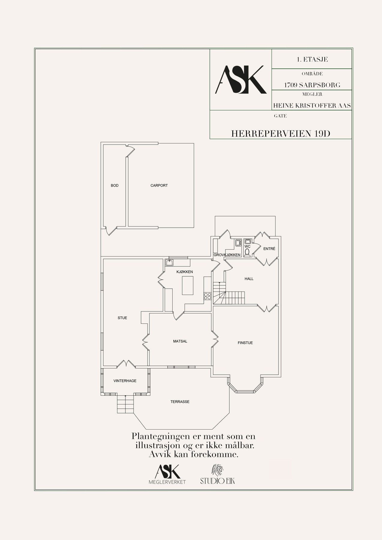Plantegning 1. etasje Galleribilde